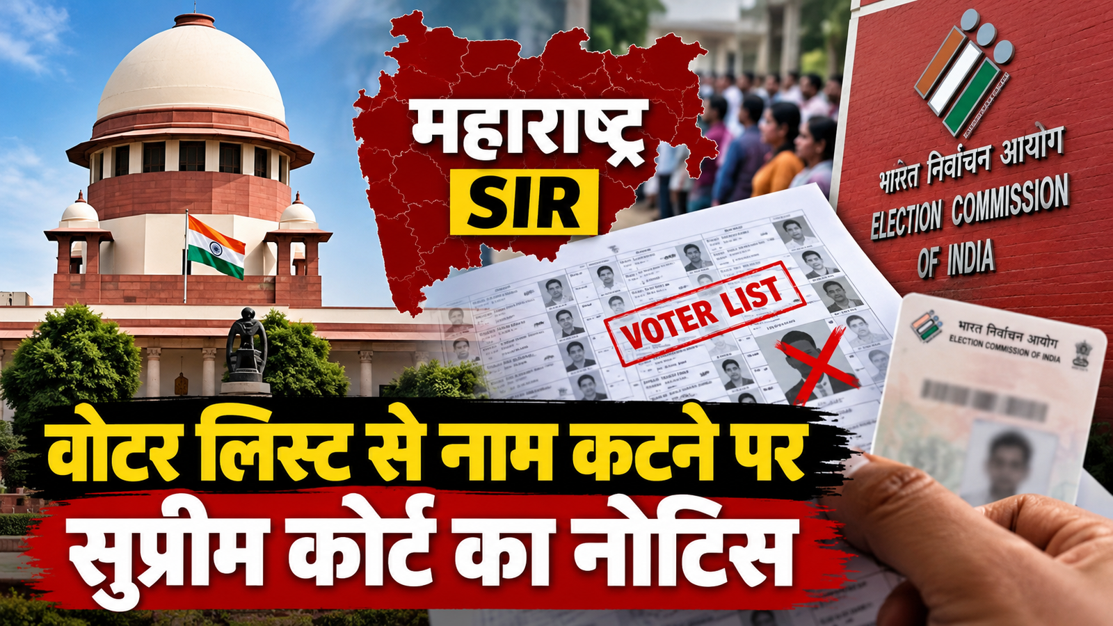 महाराष्ट्र SIR पर सुप्रीम कोर्ट सख्त, वोटर लिस्ट से नाम कटने के आरोपों पर चुनाव आयोग से मांगा जवा