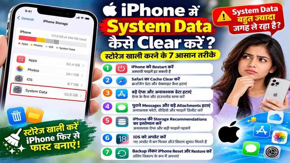iPhone में System Data कैसे Clear करें? स्टोरेज खाली करने के 7 आसान तरीके