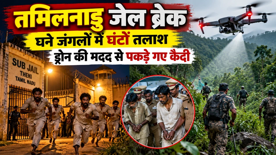 तमिलनाडु जेल ब्रेक: घने जंगलों में घंटों चली तलाश, ड्रोन की मदद से पकड़े गए कैदी; 9 जेलकर्मी सस्पेंड